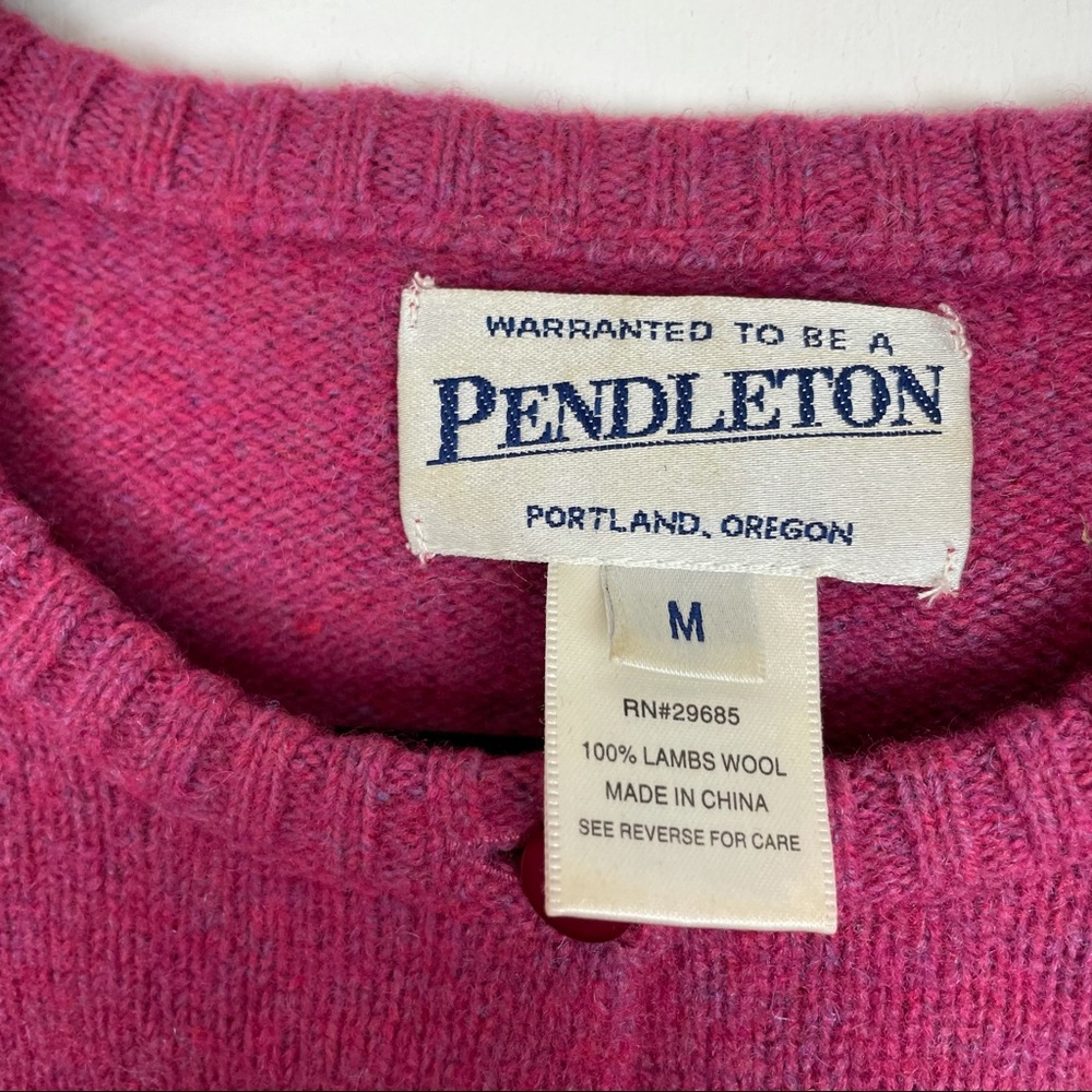 Vintage Pendleton Lambs Wool Button Front Cardiga… - image 5